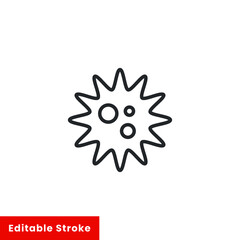 Virus, mold icon, line style. Virus and mold are types of disease-causing organisms. Vector illustration. Design on white background. Editable stroke EPS 10