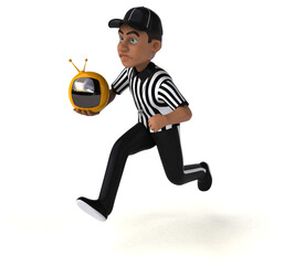 Fun 3D Illustration of an american Referee