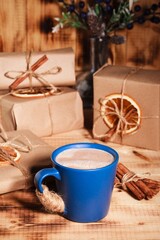 Winter drink. sweet warm drink. Drink in a glass