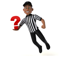 Fun 3D Illustration of an american Referee