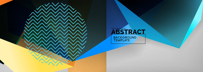 Low poly 3d geometric shapes, minimal abstract background. Vector illustrations for covers, banners, flyers and posters and other