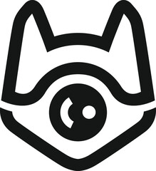 Security Camera Icon Shaped As Dog Head (Watchdog)