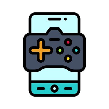 Game controller icon, Mobile application vector illustration