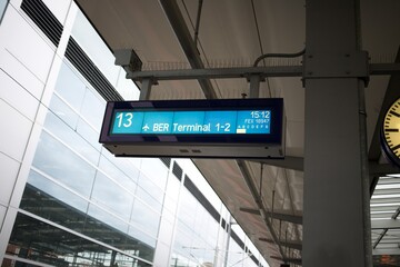 Waiting for the express train to Berlin Brandenburg Airport at the station