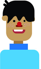 a person with a smile Flat style face vector art.