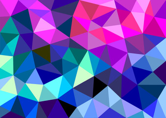 glittering blue violet pink triangle design.