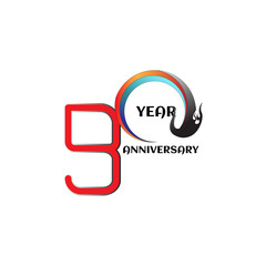 90 Year Anniversary celebration Vector Template Design Illustration