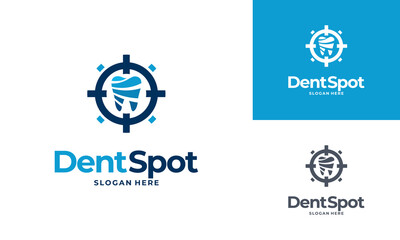 Dental Spot logo designs concept vector, Dental Hunt symbol vector