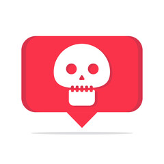 Scam alert. Email sign. Flat vector design. Computer screen. Laptop flat vector icon illustration. Virus concept.