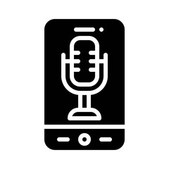 Microphone App icon, Mobile application vector illustration