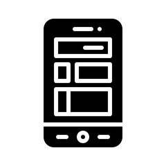 Mobile phone features icon, Mobile application vector illustration