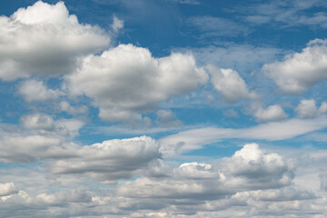 white clouds on blue sky background