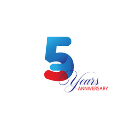 5 Year Anniversary celebration Vector Template Design Illustration