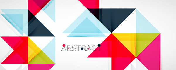 Geometric abstract background. Techno color triangle shapes. Vector illustration for covers, banners, flyers and posters and other designs