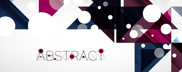 Obraz premium Geometric abstract background. Techno color triangle shapes. Vector illustration for covers, banners, flyers and posters and other designs