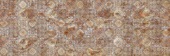 Wall Decor for interior home decoration, Ceramic Tile Design. it can be used for ceramic tile, wallpaper, linoleum, backdrop, coverpage, poster, textile, web page background -  Illustration