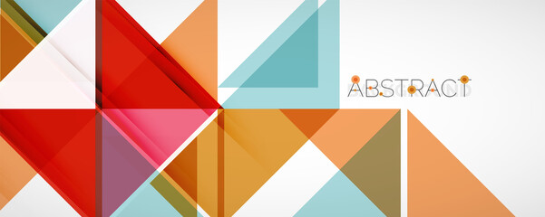 Fototapeta premium Geometric abstract background. Techno color triangle shapes. Vector illustration for covers, banners, flyers and posters and other designs