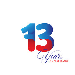 13 Year Anniversary celebration Vector Template Design Illustration