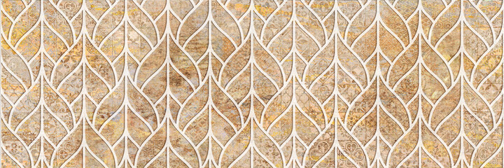 Wall Decor for interior home decoration, Ceramic Tile Design. it can be used for ceramic tile, wallpaper, linoleum, backdrop, coverpage, poster, textile, web page background -  Illustration