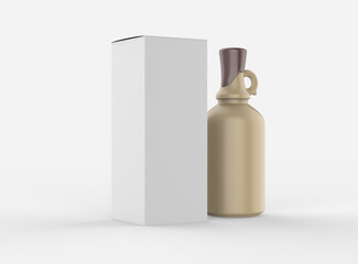 Matte Bottle With Handle and Wax Top Mockup. 3d illustration