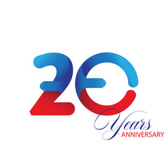 20 Year Anniversary celebration Vector Template Design Illustration