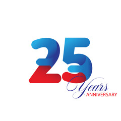 25 Year Anniversary celebration Vector Template Design Illustration