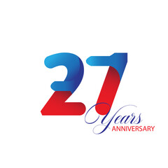 27 Year Anniversary celebration Vector Template Design Illustration