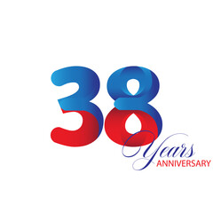 38 Year Anniversary celebration Vector Template Design Illustration