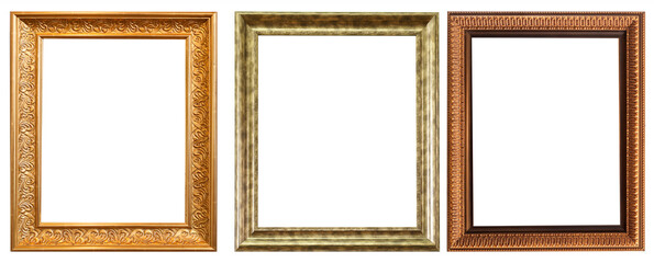 Frames picture baguettes isolated on white background set.