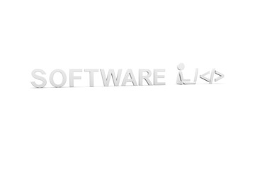 SOFTWARE concept white background 3d render illustration