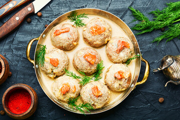 Cod roe cutlets.