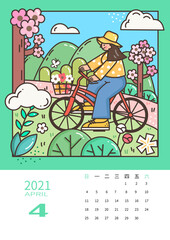 Obraz premium Illustration design for 2021 Calendar template