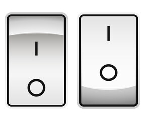 Toggle on-off switches. Vector illustrations. Software interface of state switches.