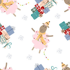 pattern with christmas gifts