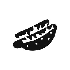 Simple hotdog with herbs icon Flat vector illustration