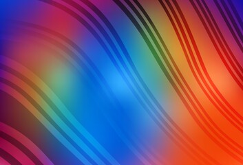 Dark Multicolor vector layout with curved lines.