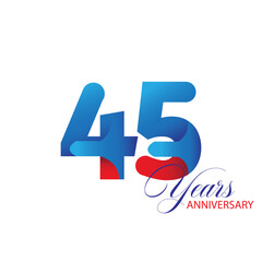 Fototapeta premium 45 Year Anniversary celebration Vector Template Design Illustration