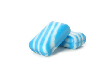 Pieces of natural soap isolated on white background