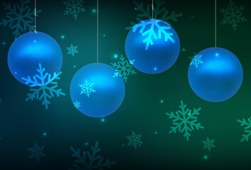 Dark Blue, Green vector pattern in Christmas style.