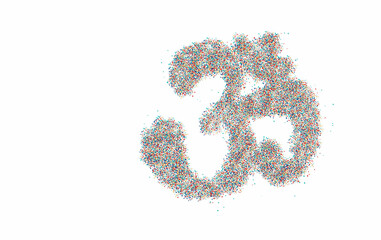 Om of Hinduism lucky Particle Symbol flat vector icon for apps and websites