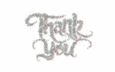 Thank You Particle Hand lettering typographical vector Design.