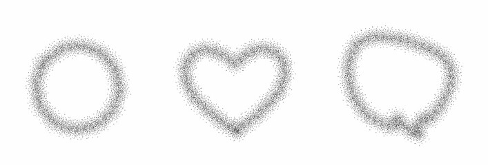 Heart circle and chat Icon - symbol.  particle vector graphic.