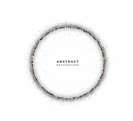 Abstract particle black circle line background. vector design.