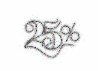 25% OFF Particle Sale Discount Banner. Discount offer price tag. Vector Illustration.