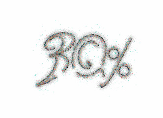 30% OFF Particle Sale Discount Banner. Discount offer price tag. Vector Illustration.