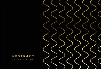 Abstract gold color wave line pattern design and background. Use for modern design, cover, poster, template, brochure, decorated, flyer, banner.