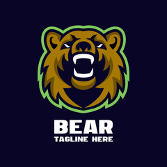 Modern bear mascot logo