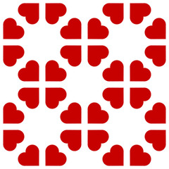 Seamless pattern with Hearts card suit. Endless background. Vector illustration.