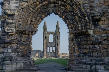 Fototapeta na wymiar Ruins of st andrew cathedral in fife, scotland