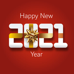 Happy New year 2021 christmas gift box design concept